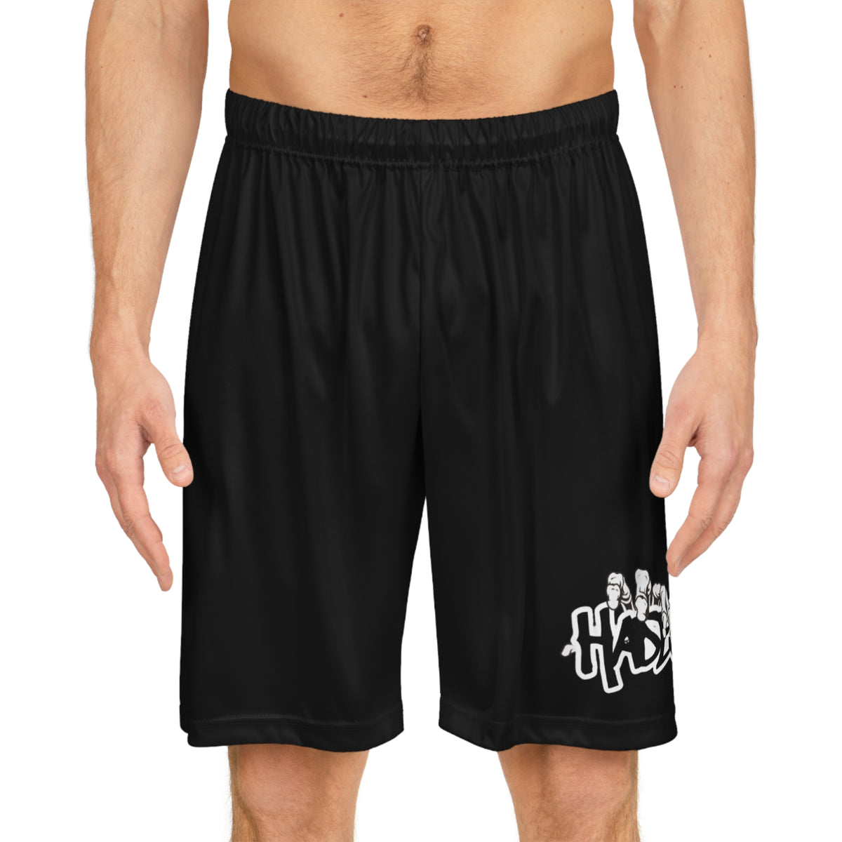 Black Basketball Shorts with Graffiti Logo